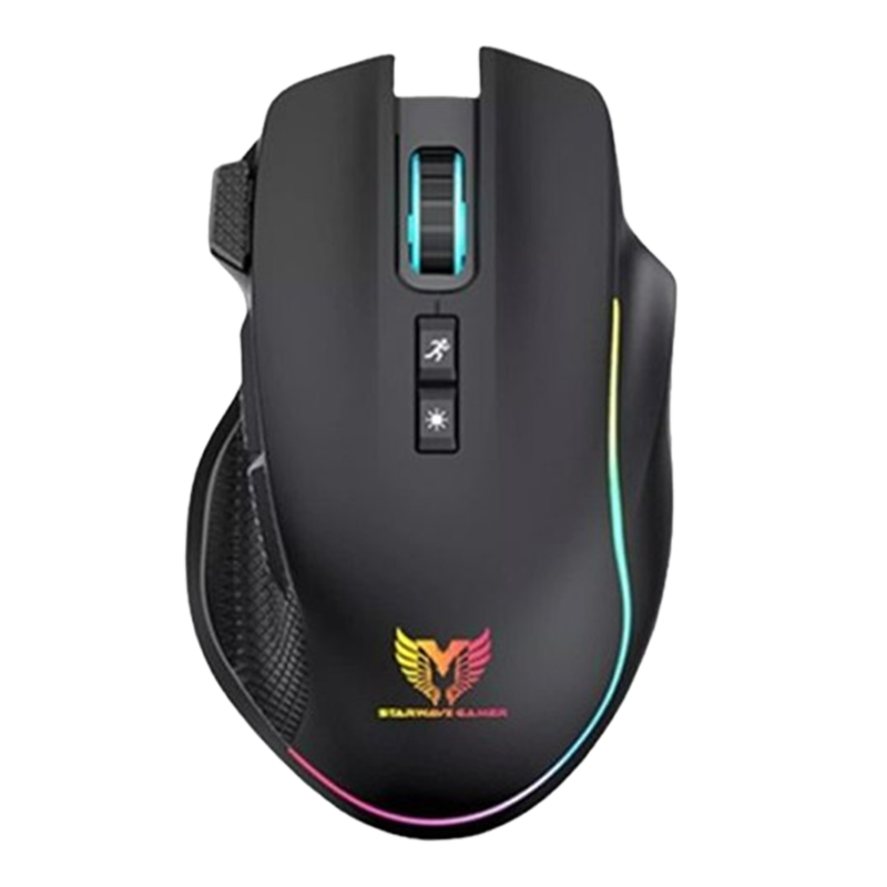 Souris Gamer Sans Fil Star Wave GM1076 Rétroéclairage Rainbow Noir En Tunisie Souris Gamer Sans Fil Star Wave GM1076 Rétroéclairage Rainbow Noir En Tunisie