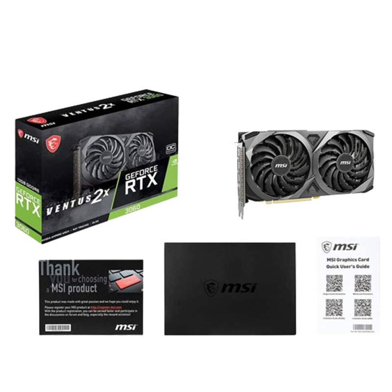 Carte Graphique MSI Nvidia Geforce RTX 3060 Ventus 12Go OC Noir En Tunisie