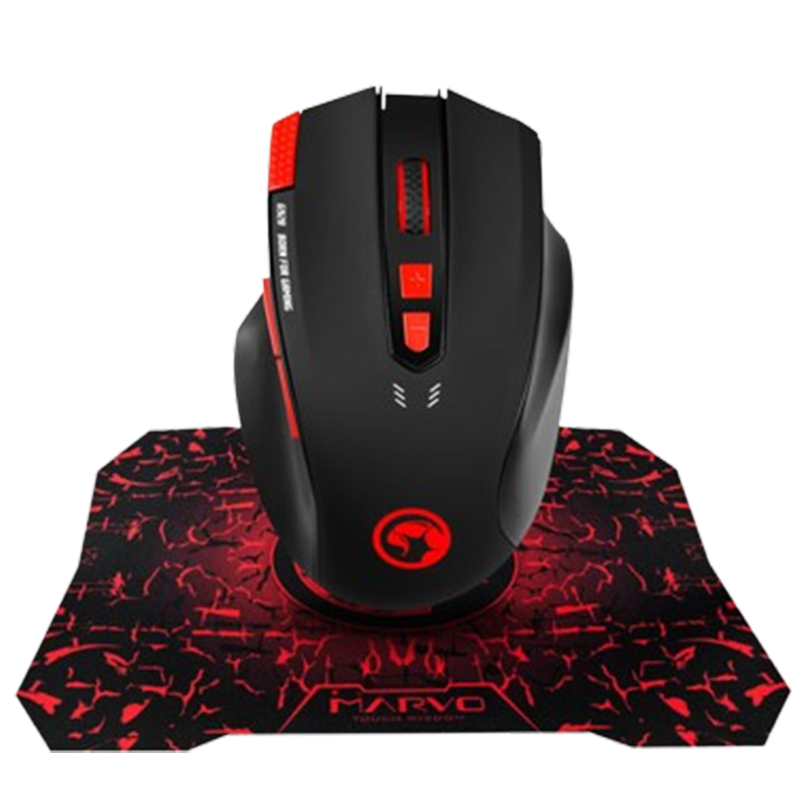 Pack Souris + Tapis Gaming USB 8 Boutons 7 Couleurs 3200 DPI MARVO G928+G1 Scorpion Combo En Tunisie