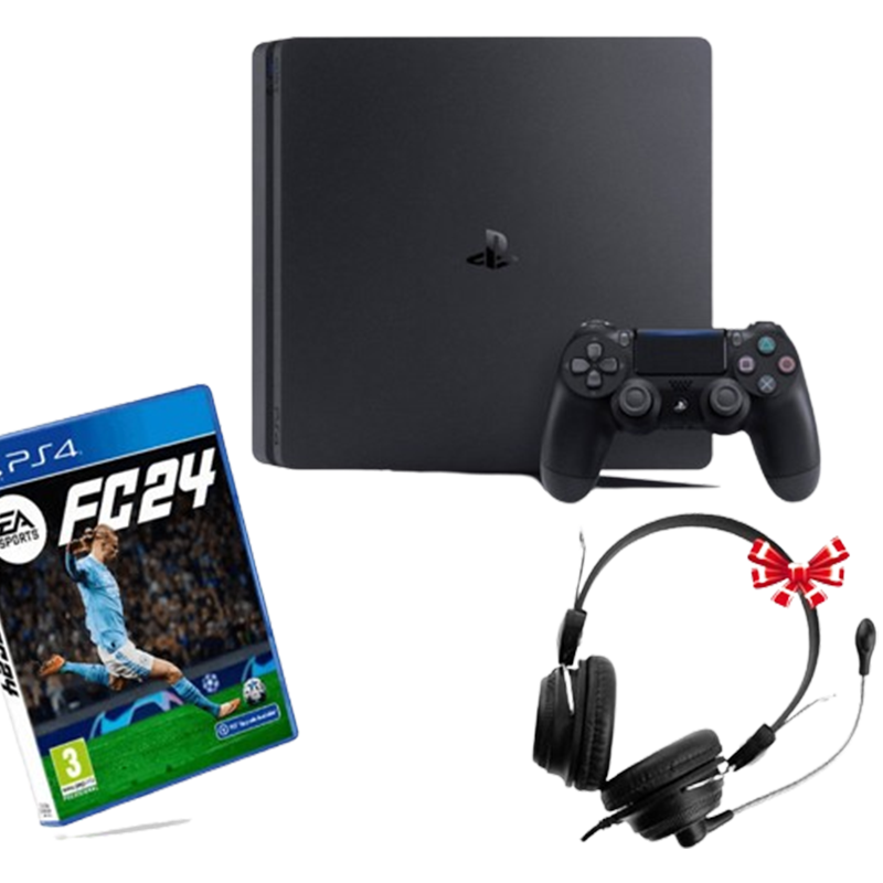 Pack Console PS4 Sony Slim + Jeu FC 24 Noir En Tunisie Pack Console PS4 Sony Slim + Jeu FC 24 Noir En Tunisie