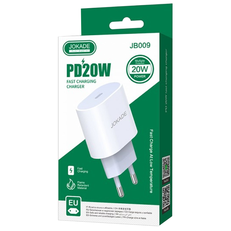 Adaptateur Chargeur Jokade JB009 Type-C Blanc en Tunisie