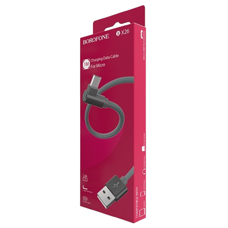 Câble Chargeur Borofone BX26 Micro USB Gris En Tunisie