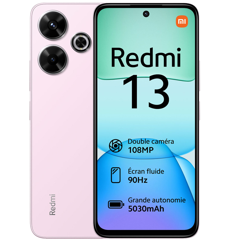 Smartphone Xiaomi Redmi 13 6Go 128Go Rose en tunisie