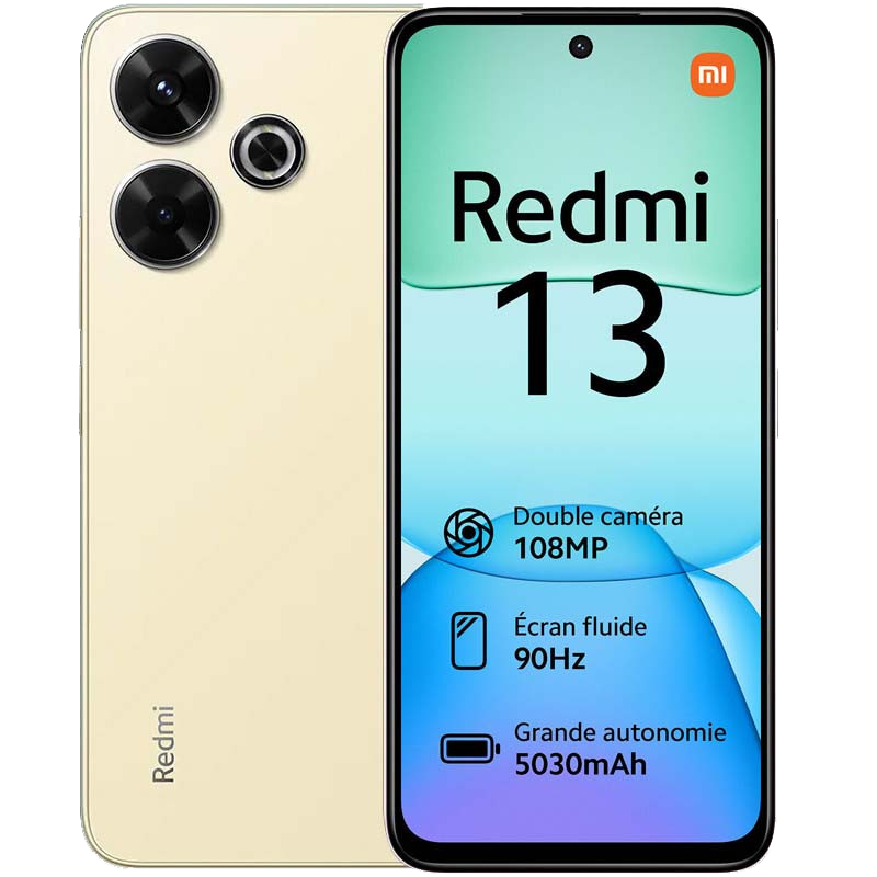 Smartphone Xiaomi Redmi 13 6Go 128Go Gold en Tunisie