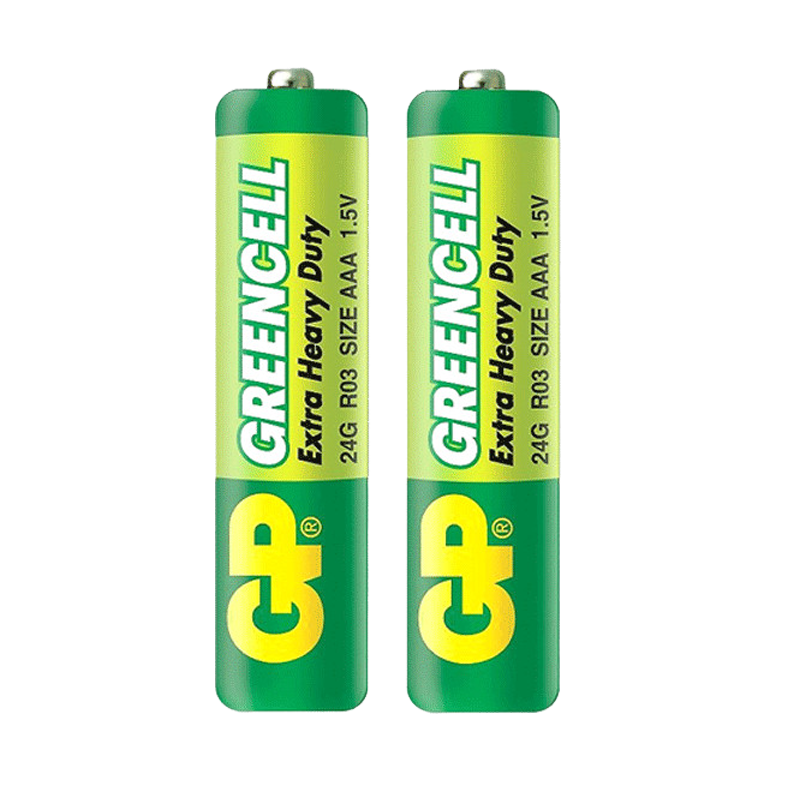 2 x Piles GP AAA Greencell Extra Heavy Duty R03 1.5V