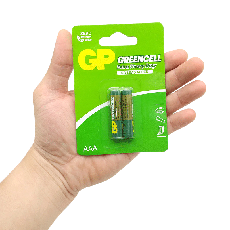 2 x Piles GP AAA Greencell Extra Heavy Duty R03 1.5V