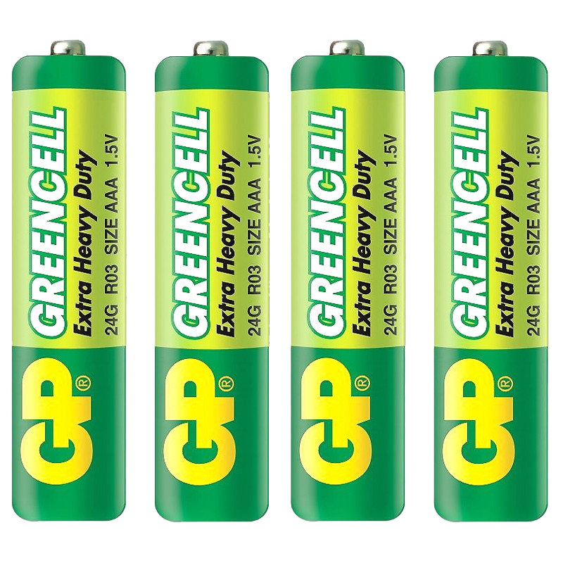 4 x Piles GP AAA Greencell Extra Heavy Duty R03 1.5V