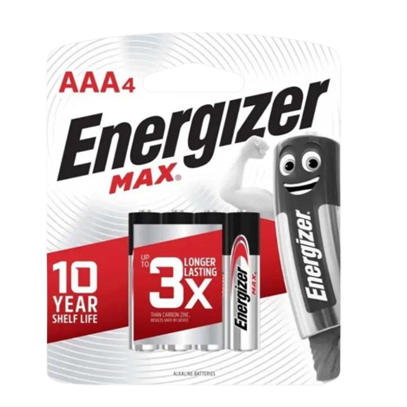 4 x Piles Energizer Max E92 BP4 AAA