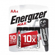 4 x Piles Energizer Max E91 BP4 AA