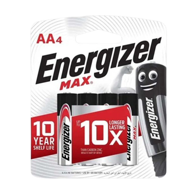 4 x Piles Energizer Max E91 BP4 AA