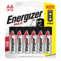 6 x Piles Energizer Max E91 BP4 AA