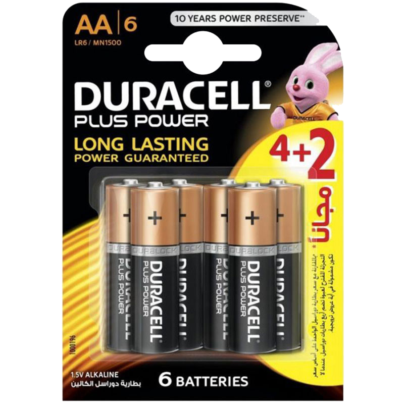 6 Piles Duracell Plus Power AA