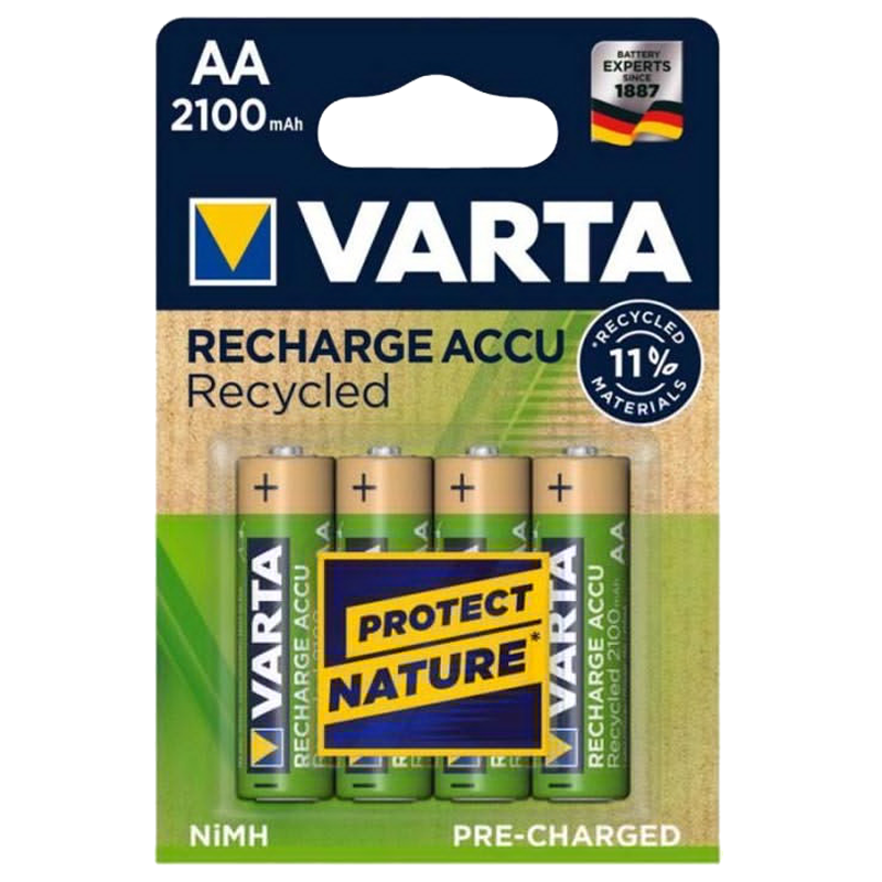 4 x Pile Rechargeable Recycled VARTA LR6 AA BP4