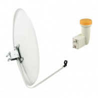 Parabole 70 Cm + Tête De Parabole HD 2 Sorties Blanc