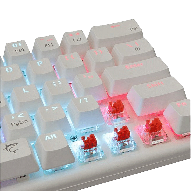 Clavier Gamer Mécanique White Shark GK-002211 Red Switch Blanc en Tunisie