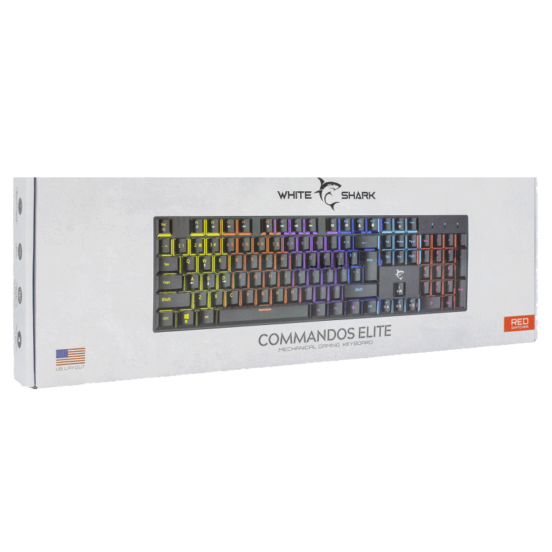 Clavier Gamer White Shark Commandos Elite Blue Switch Noir en Tunisie