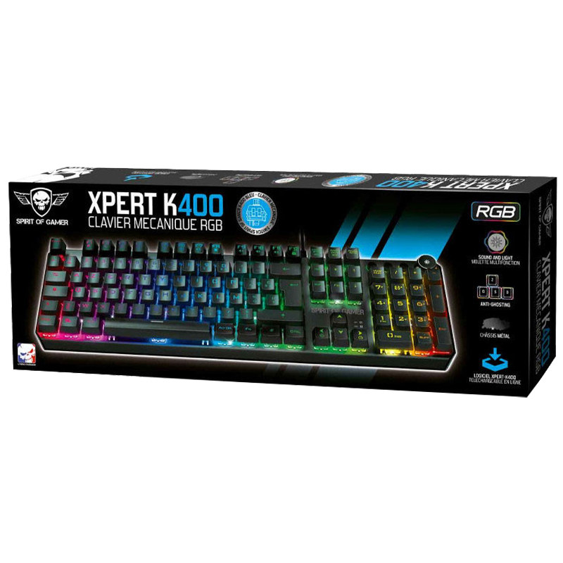 Clavier Gaming Spirit Of Gamer Mécanique Xpert-k400 Led RGB Noir en Tunisie