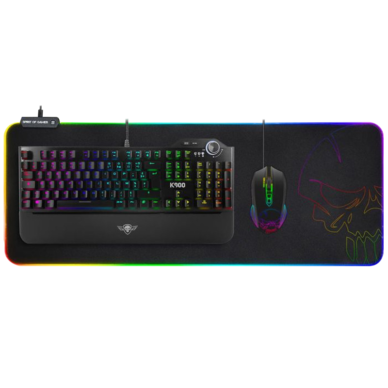 Tapis De Souris Gamer Spirit Of Gamer Skull XXL RGB Noir en Tunisie