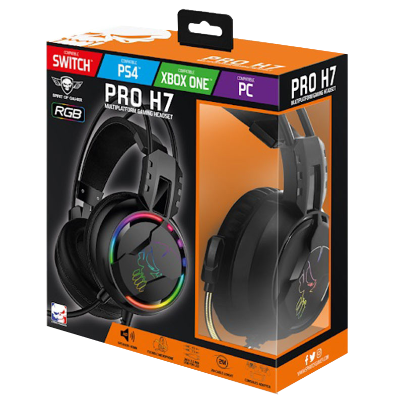 Casque Micro Spirit Of Gamer Pro-H7 Led RGB Noir en Tunisie