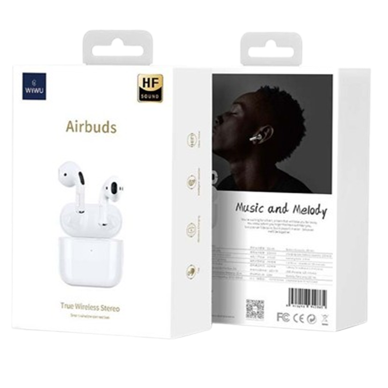 Écouteurs Bluetooth WiWU Airbuds Lite HF Blanc En Tunisie