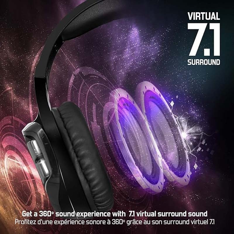 Micro Casque Gaming Aqirys Vega RGB Noir en Tunisie