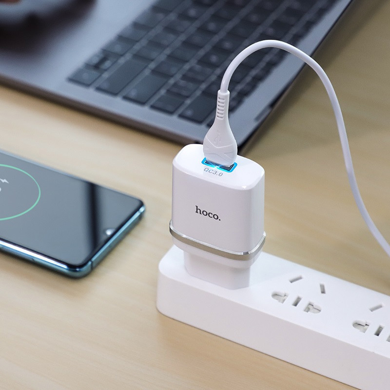 Chargeur iPhone Hoco C12Q 18W Blanc en Tunisie