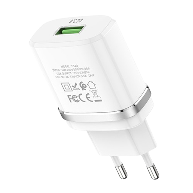 Chargeur iPhone Hoco C12Q 18W Blanc en Tunisie