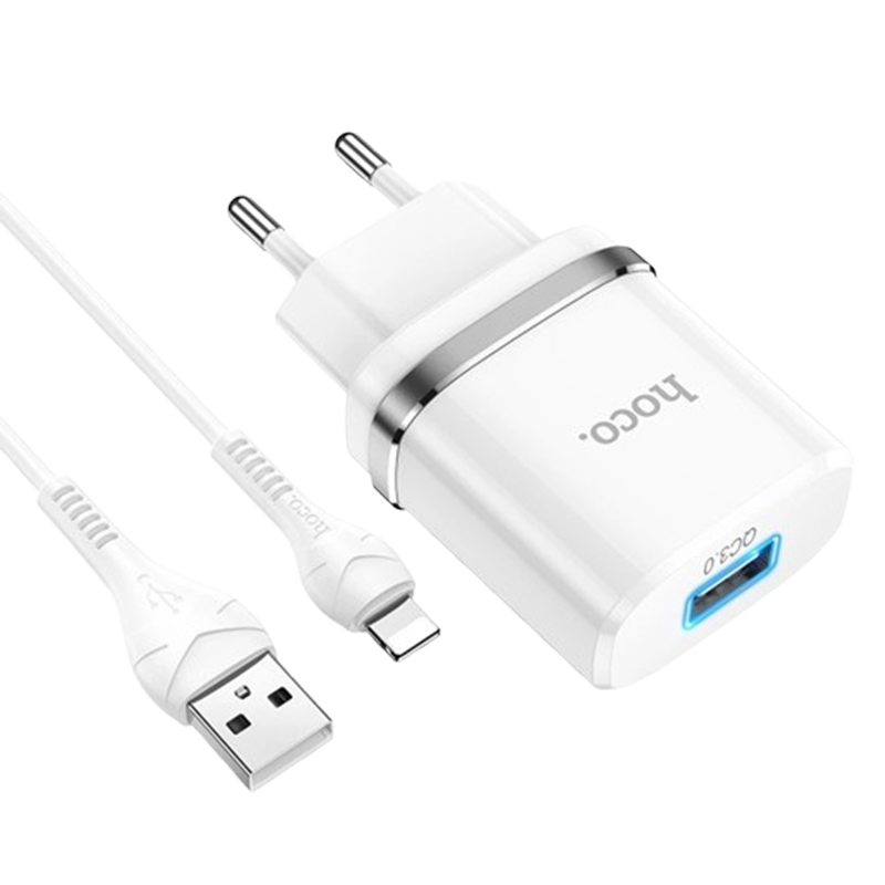 Chargeur iPhone Hoco C12Q 18W Blanc en Tunisie