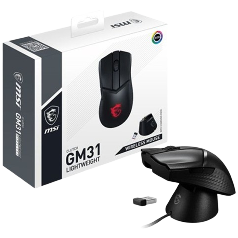Souris Gamer Sans Fil MSI Clutch GM31 Lightweight Noir En Tunisie