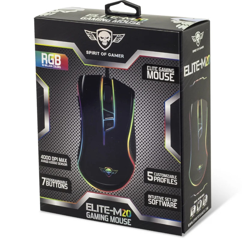 Souris Gaming Spirit Of Gamer Elite M40 Skull Noir