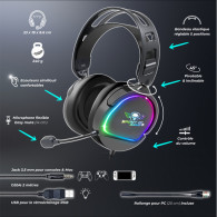 Micro Casque Gamer Spirit Of Gamer Pro H6 RGB Noir En Tunisie