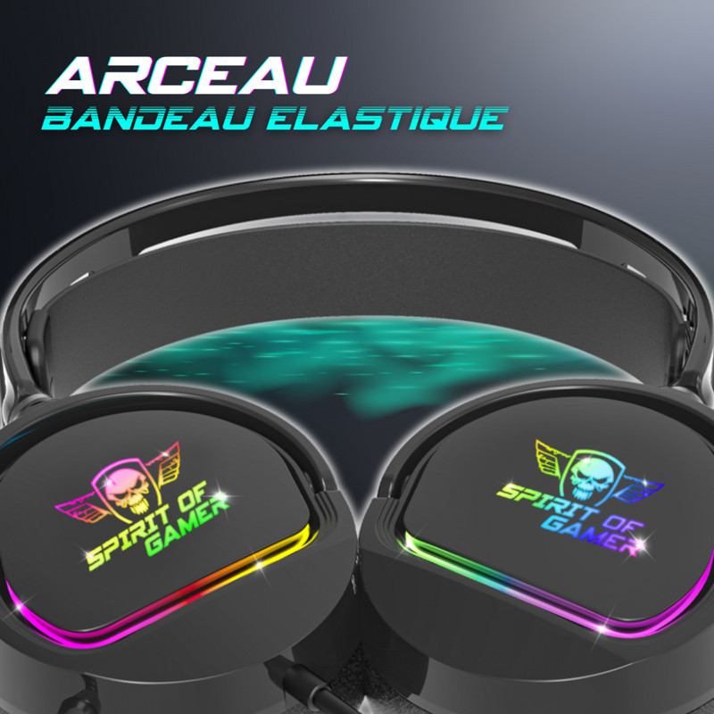 Micro Casque Gamer Spirit Of Gamer Pro H6 RGB Noir En Tunisie