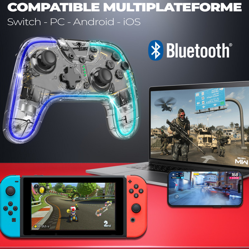 Manette Pc Sans Fil Spirit Of Gamer Pulse Bluetooth RGB En Tunisie