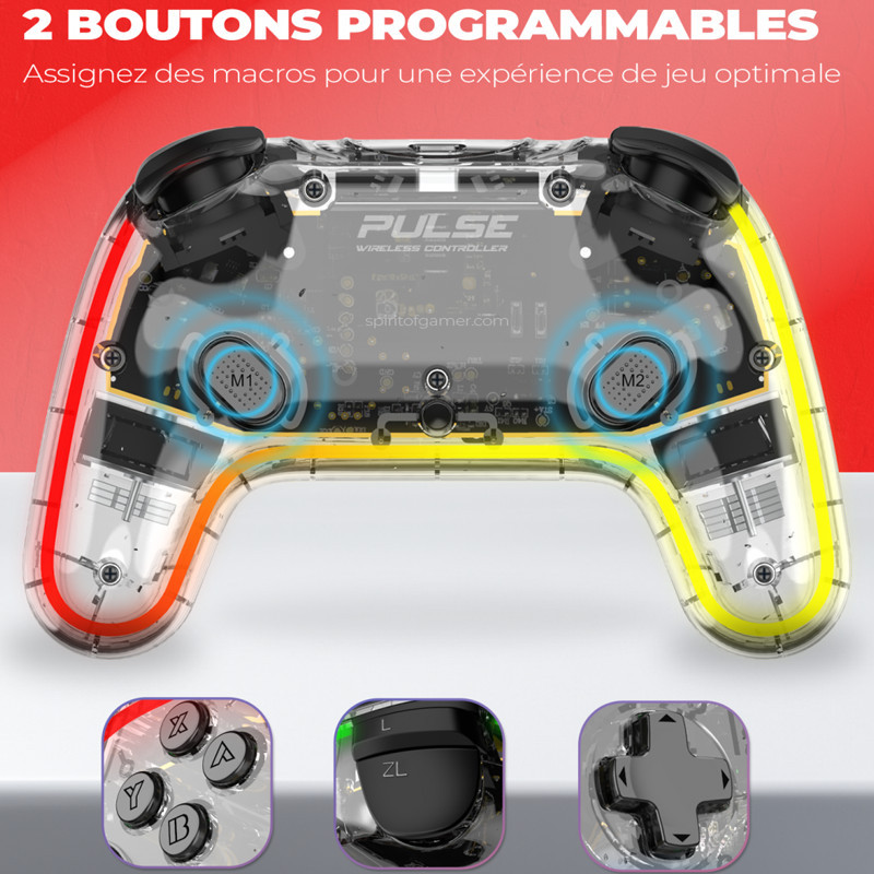 Manette Pc Sans Fil Spirit Of Gamer Pulse Bluetooth RGB En Tunisie