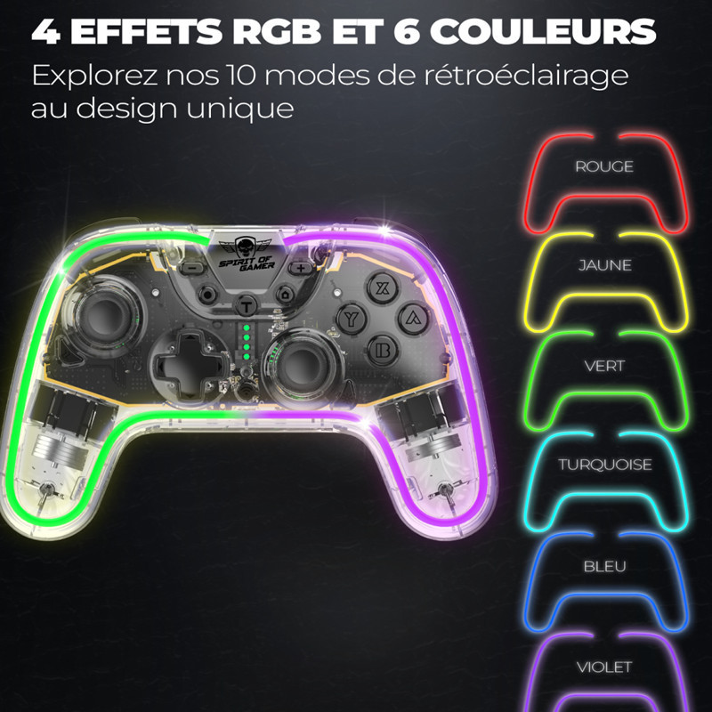 Manette Pc Sans Fil Spirit Of Gamer Pulse Bluetooth RGB En Tunisie