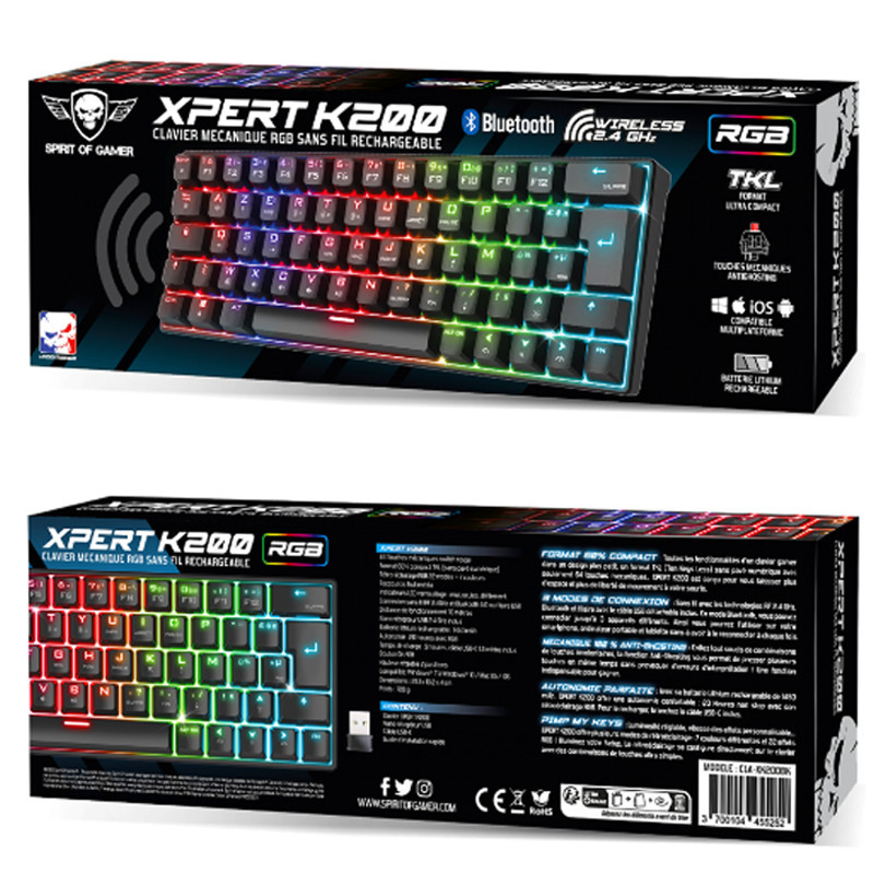 Clavier Gamer Mécanique Spirit Of Gamer XPERT-K200 RGB Noir En Tunisie