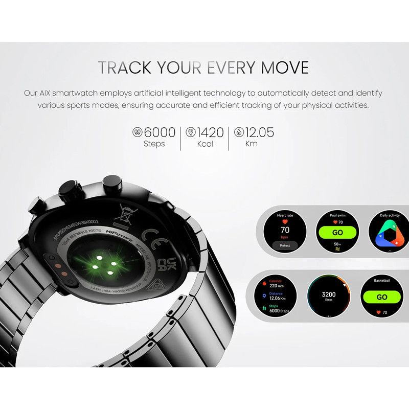 Smartwatch HiFuture AIX Argent en Tunisie