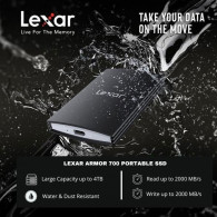 Disque Dur Externe SSD Lexar SL500 1To USB-C 3.2 Noir En Tunisie