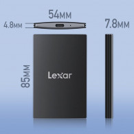 Disque Dur Externe SSD Lexar SL500 1To USB-C 3.2 Noir En Tunisie