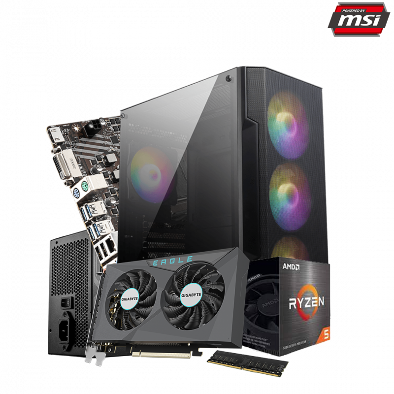Pc Gamer Konami Ryzen5 5600 16Go RTX 3050 512Go SSD Noir En Tunisie