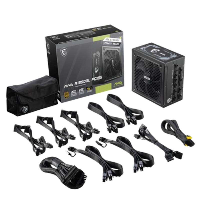 Boite D'alimentation MSI MAG A1250GL PCIE5 80+ Gold En Tunisie Boite D'alimentation MSI MAG A1250GL PCIE5 80+ Gold En Tunisie