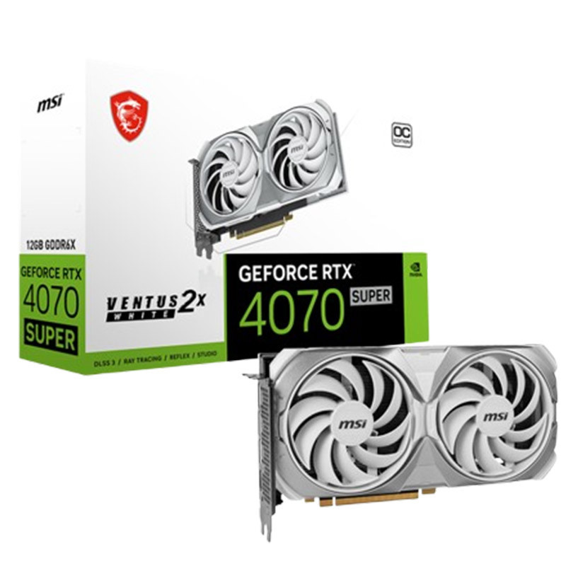 Carte Graphique MSI GeForce RTX 4070 Super Ventus 2X White 12Go OC En Tunisie Carte Graphique MSI GeForce RTX 4070 Super Ventus 2X White 12Go OC En Tunisie