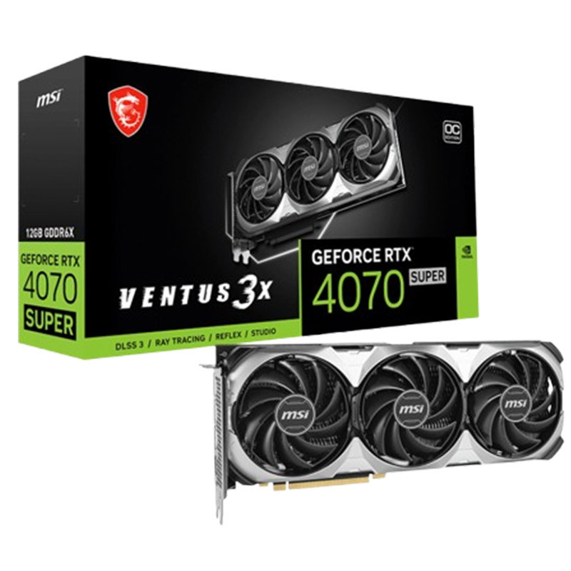 Carte Graphique MSI GeForce RTX 4070 Super Ventus 3X Black 12Go OC En Tunisie