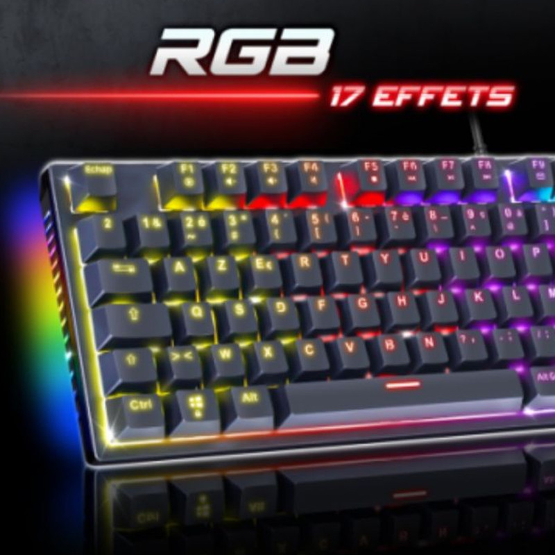 Spirit Of Gamer Clavier Gamer Xpert k250 Filaire RGB Rouge en Tunisie