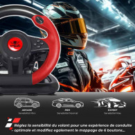 Volant de Course Et Pédale Spirit Of Gamer Pro 1 Pour PC Rouge Volant de Course Et Pédale Spirit Of Gamer Pro 1 Pour PC Rouge
