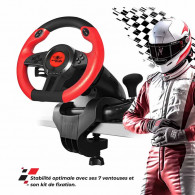 Volant de Course Et Pédale Spirit Of Gamer Pro 1 Pour PC Rouge Volant de Course Et Pédale Spirit Of Gamer Pro 1 Pour PC Rouge
