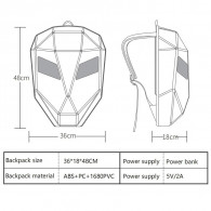 Sac à Dos De Moto LED 18" En Fibre De Carbone Noir en Tunisie Sac à Dos De Moto LED 18" En Fibre De Carbone Noir en Tunisie