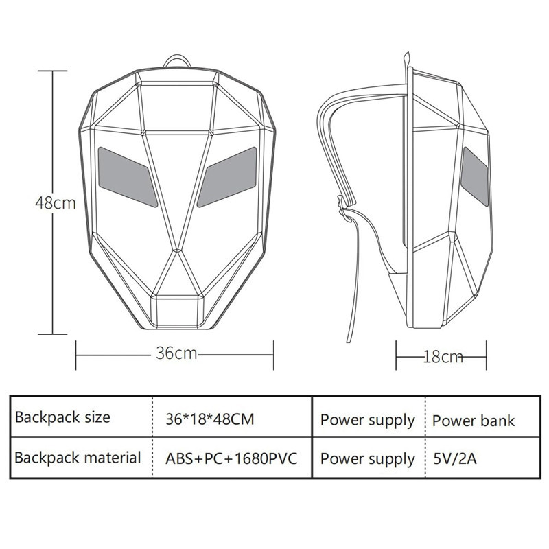 Sac à Dos De Moto LED 18" En Fibre De Carbone Noir en Tunisie