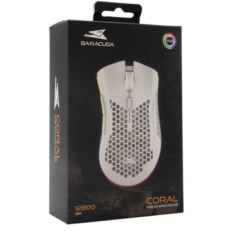 Souris Gamer Baracuda Coral BGM-032 Blanc en Tunisie