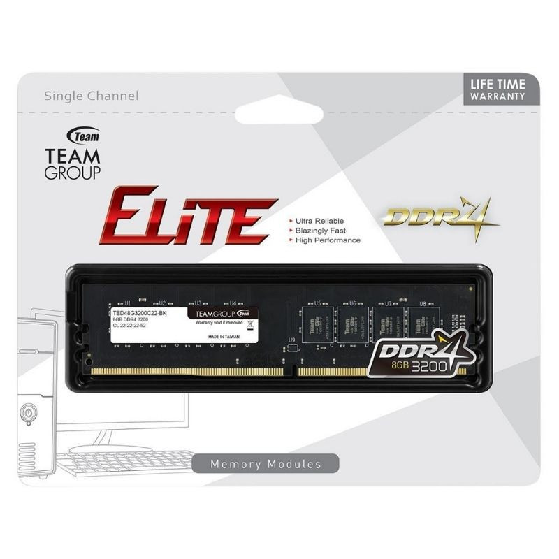 Barrette Memoire Team Group 8Go DDR4 3200 Mhz  En Tunisie